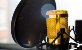 gold microphone