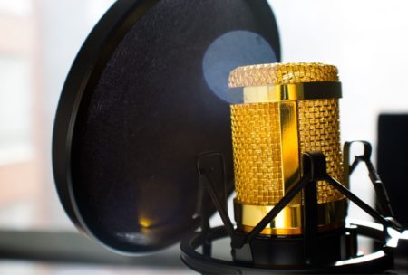 gold microphone