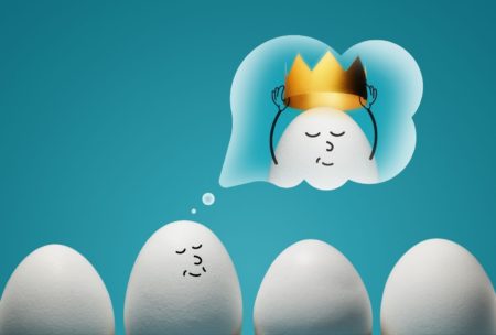 egg dreaming of becoming king, a representation of narcissistic personality disorder