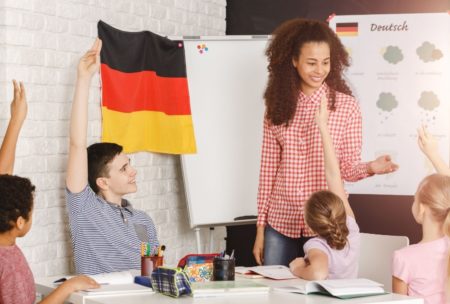 german language tutor and students