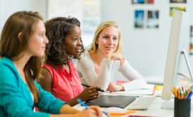 three female graphic designers working