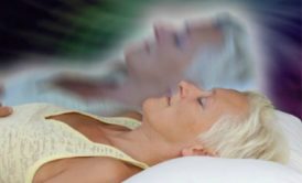 elderly woman and her astral projection