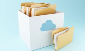documents in white box with cloud label