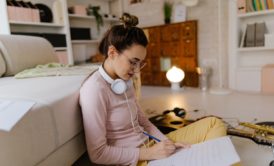 woman writing a song