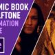 comic book halftone images of two women and adobe after effects logo