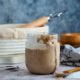 sourdough starter and baking tools