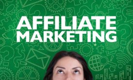 woman staring at words affiliate marketing