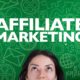 woman staring at words affiliate marketing