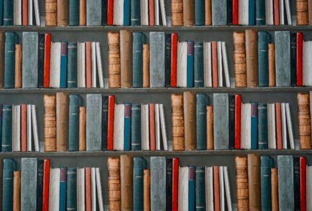 stack of multi-colored literature books