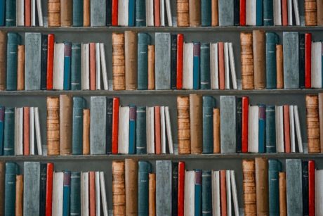 stack of multi-colored literature books