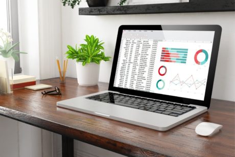 excel pivot table on silver laptop