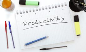 productivity written on notepad