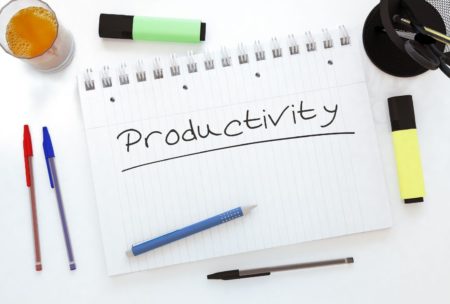 productivity written on notepad