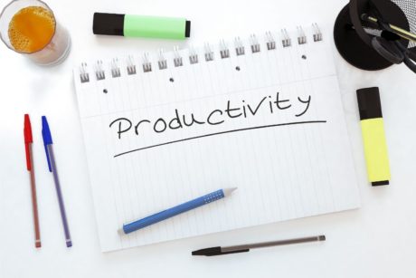 productivity written on notepad