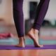 feet of female yoga practitioner