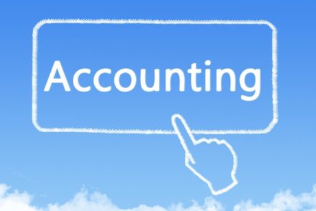 accounting with cloud background