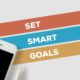 white smartphone marker and label set smart goals