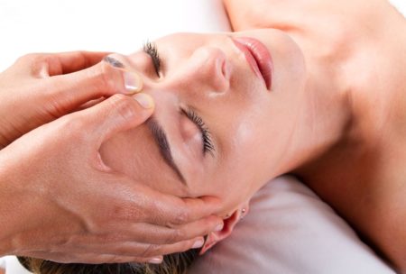 woman getting acupressure massage therapy