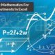 mathematical equations and course title basic mathematics for investment in excel