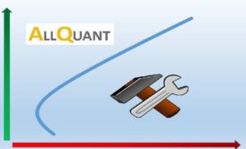 finance line graph and allquant logo