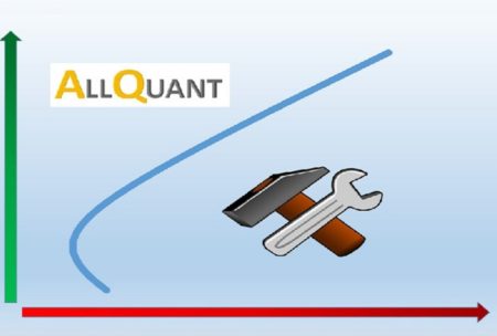 finance line graph and allquant logo