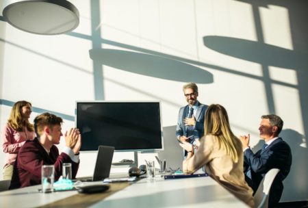 team planning a marketing campaign with crm