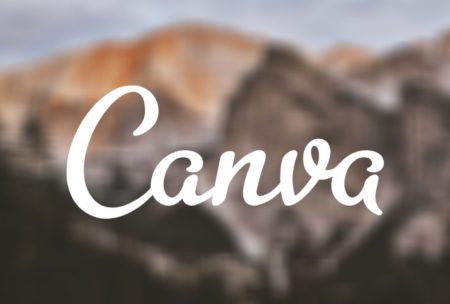 Canva logo displayed prominently with majestic mountains in the background, symbolizing canva graphic design