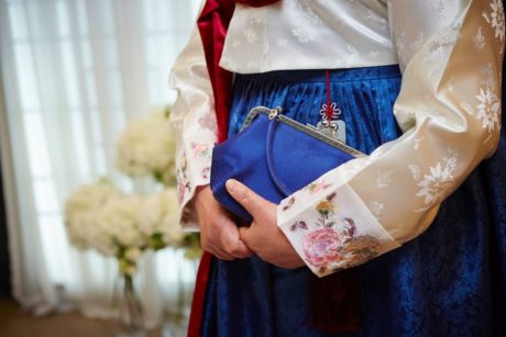 woman wearing a traditional korean dress