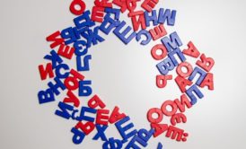 magnetic letters arranged in a circle