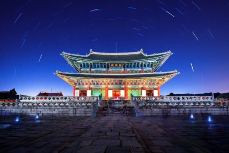 colorful facade of a traditional Korean temple