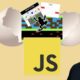 javascript logo with photo of course instructor laurence