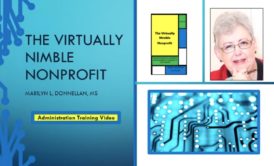 the virtually nimble nonprofit course cover with photo of instructor marilyn donnellan