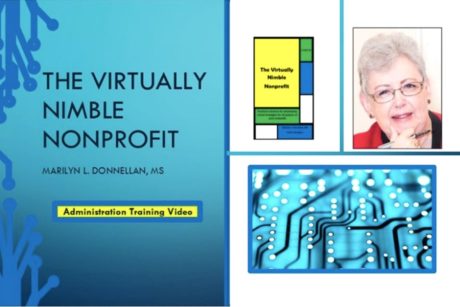 the virtually nimble nonprofit course cover with photo of instructor marilyn donnellan