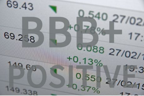 close up of a credit statement with the label BBB positive