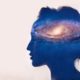 galaxy shaped like a woman's head