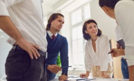 team of entrepreneurs in a discussion