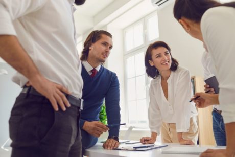 team of entrepreneurs in a discussion