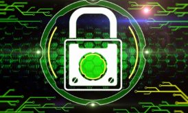 cyber security green lock