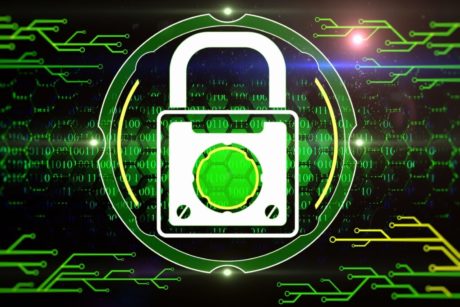 cyber security green lock