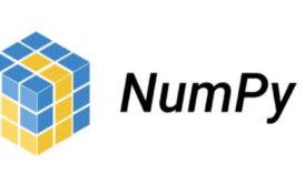 numpy logo cube made of blue and yellow blocks