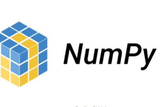 numpy logo cube made of blue and yellow blocks