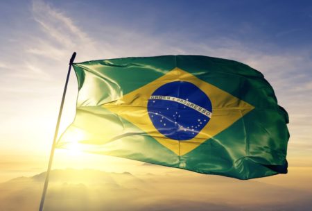 waving flag of brazil