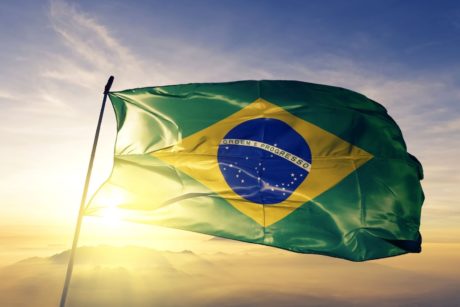 waving flag of brazil