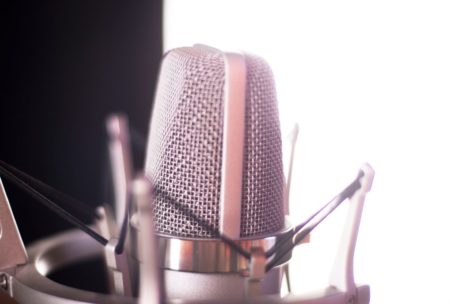 pink colored microphone