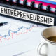 black bound book with label entrepreneurship on the side