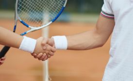 tennis players shaking hands