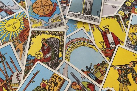 close up of tarot cards