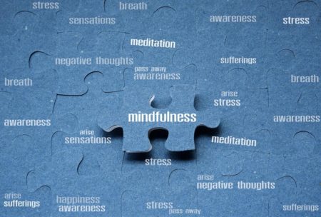 blue puzzle piece labeled mindfulness