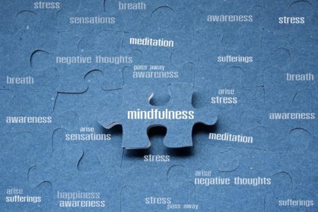 blue puzzle piece labeled mindfulness