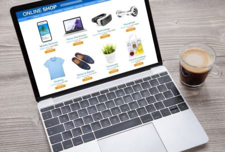 laptop with ecommerce store on display